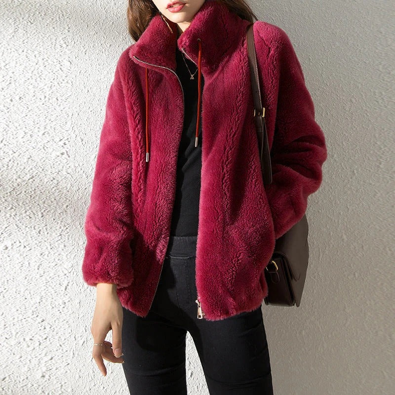 Lola - Chaqueta informal de felpa cálida con cremallera