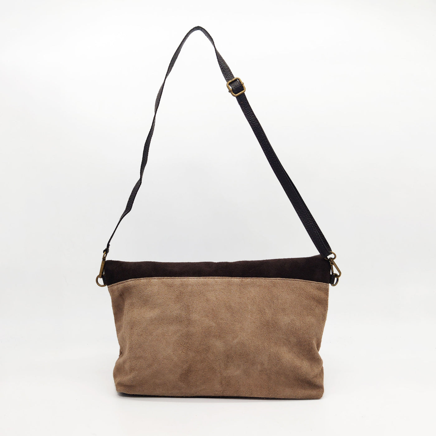 Bolso tote de ante bicolor