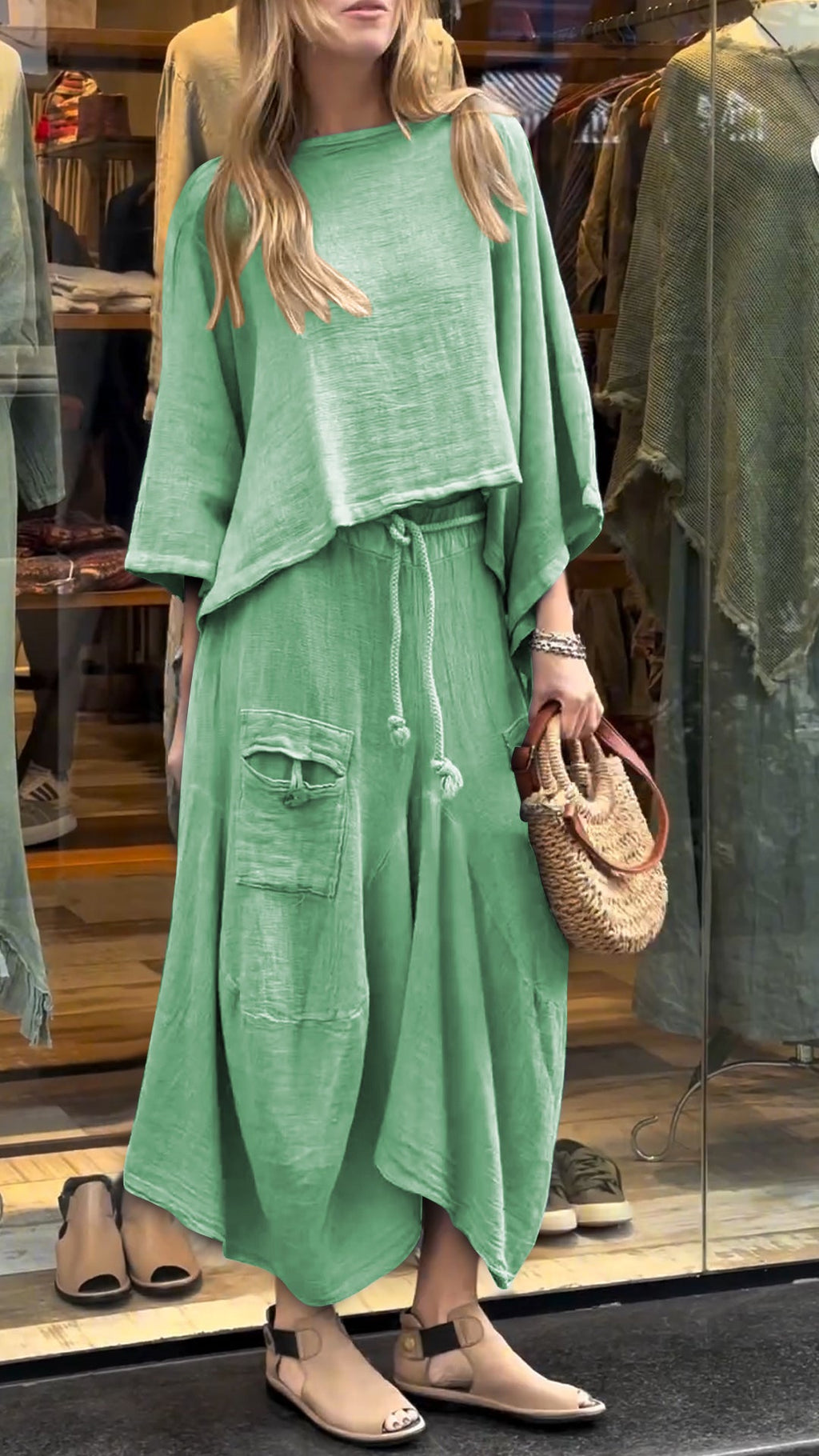 LUISA | Conjunto de Lino y Algodón de Dos Piezas
