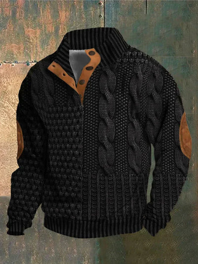 MANU| Suéter para hombre – Mezcla de lana de punto trenzado