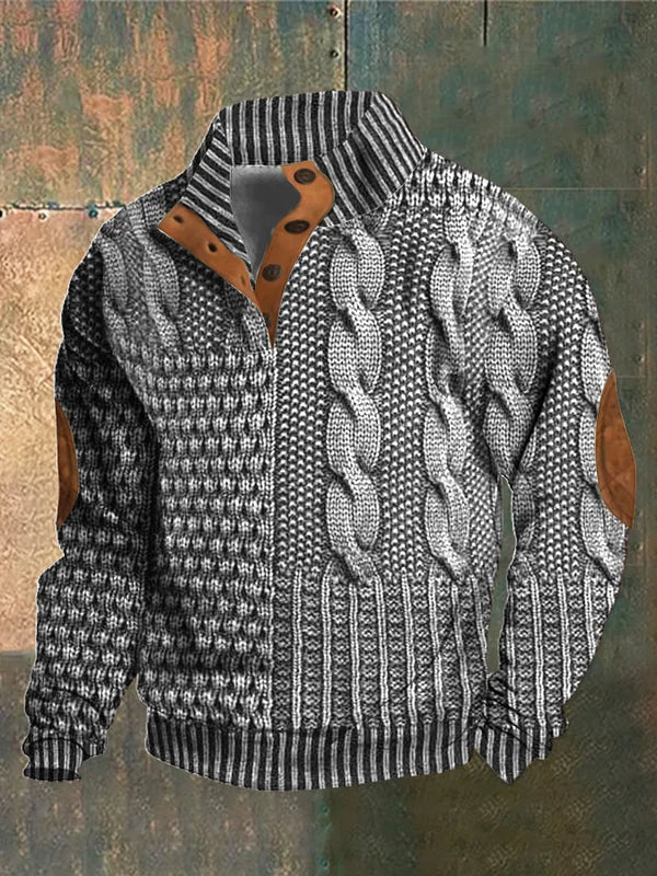 MANU| Suéter para hombre – Mezcla de lana de punto trenzado