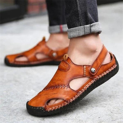 【Hecho a mano】Sandalias casuales de cuero suave de alta calidad  hombres