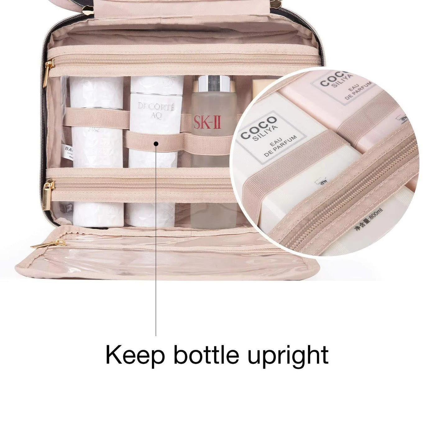Bolsa de viaje compacta con múltiples compartimentos para mujer .