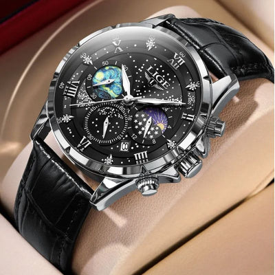Lucas™ -Reloj elegante para hombre con fase lunar duradera