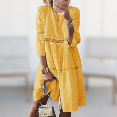 BEA| Vestido fresco con bordados, elegante.