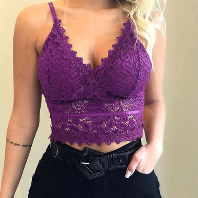 Top de encaje para mujer - Estampado floral -