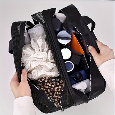 Neceser de viaje con compartimentos múltiples para mujer.