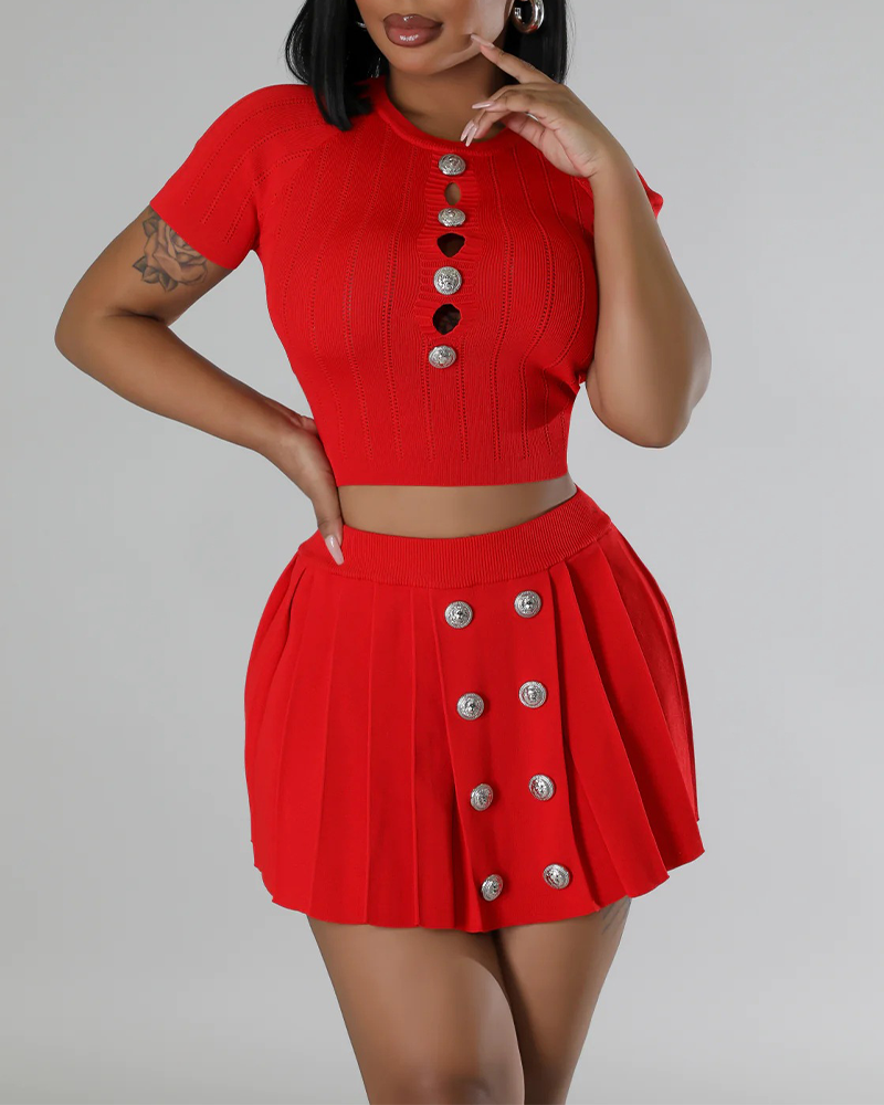 GELEN| Conjunto de falda casual de punto elástico