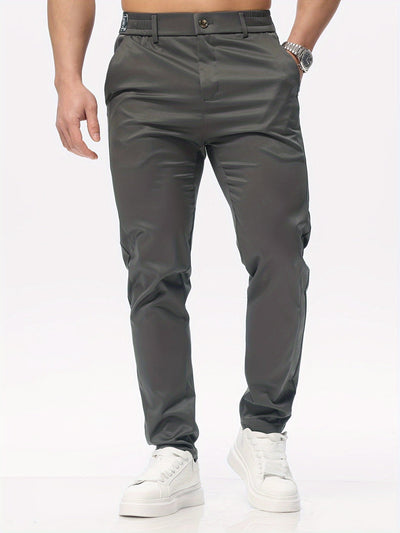 CARLOS| Pantalones casuales de corte entallado elastico moderado.