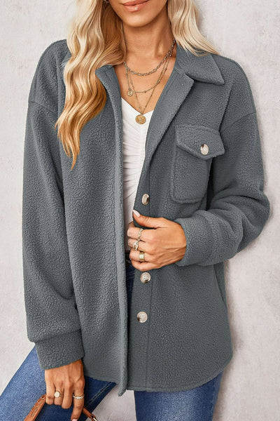SUNI - Chaqueta de forro polar con botones