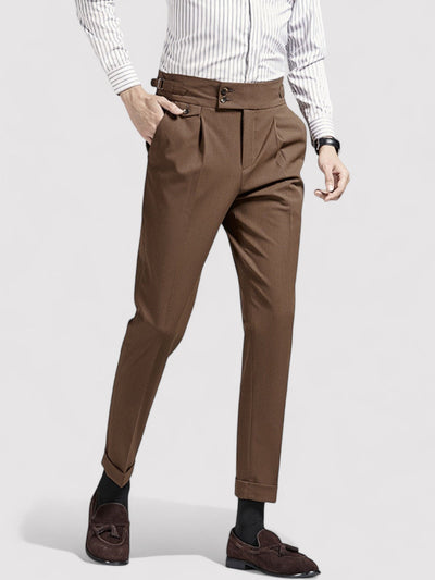 Pantalones de cintura alta antiarrugas de Nápoles para hombre