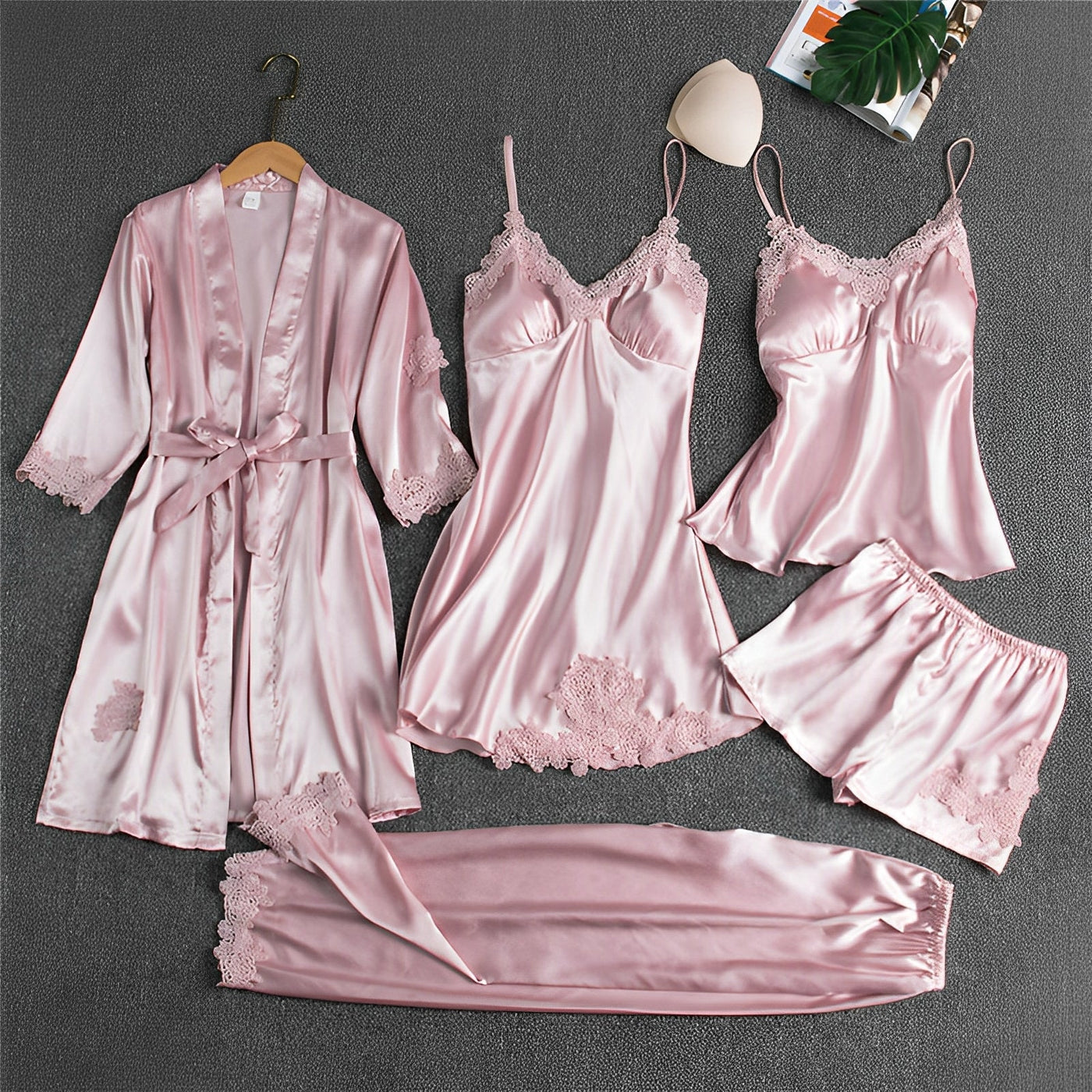 Rosa - Lujoso, sexy pijama set para mujeres