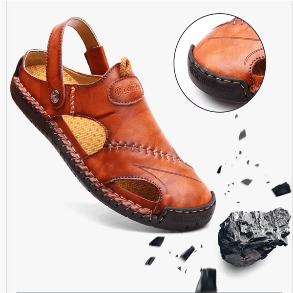 【Hecho a mano】Sandalias casuales de cuero suave de alta calidad  hombres