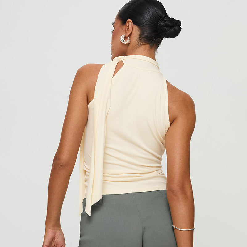 Alba - Blusa anudada con cuello halter