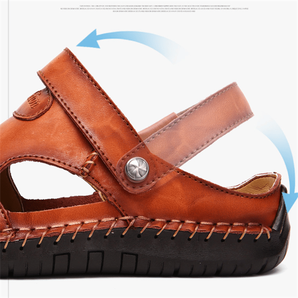 【Hecho a mano】Sandalias casuales de cuero suave de alta calidad  hombres