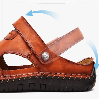 【Hecho a mano】Sandalias casuales de cuero suave de alta calidad  hombres