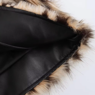 Mandisa – Chaqueta de pelo con estampado de leopardo
