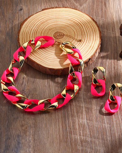 Conjunto de joyería fluorescente de moda