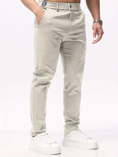 CARLOS| Pantalones casuales de corte entallado elastico moderado.
