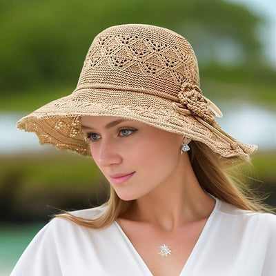 DIANA | Elegant wide-brimmed folding sun hat