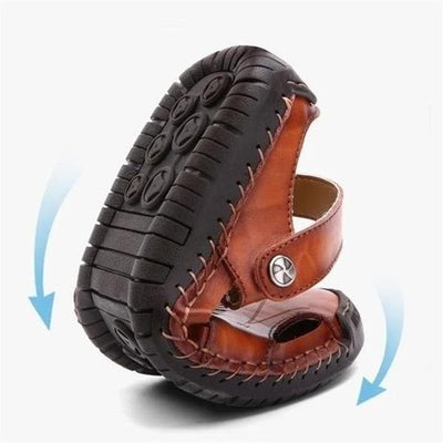 【Hecho a mano】Sandalias casuales de cuero suave de alta calidad  hombres