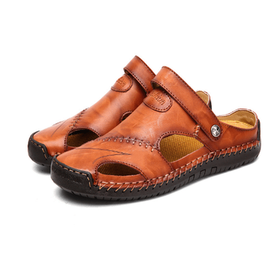 【Hecho a mano】Sandalias casuales de cuero suave de alta calidad  hombres