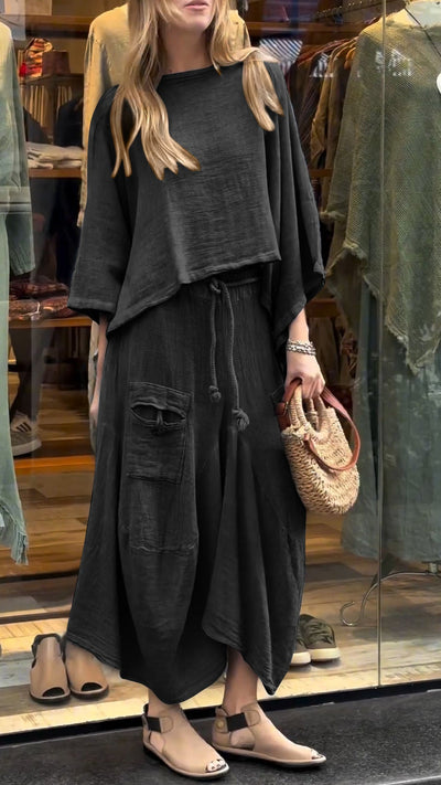 LUISA | Conjunto de Lino y Algodón de Dos Piezas