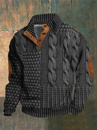 MANU| Suéter para hombre – Mezcla de lana de punto trenzado