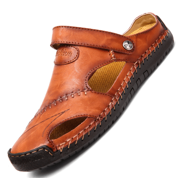 【Hecho a mano】Sandalias casuales de cuero suave de alta calidad  hombres