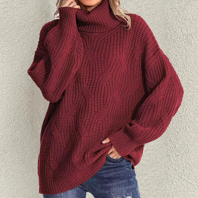 ANA| jersey de punto trenzado holgado con mangas caidas.