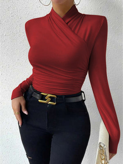 OLGA| camiseta elegante con cuello cruzado.