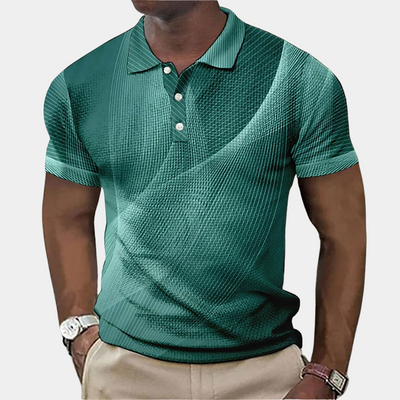 ALVARO| Polo corte entallado y suave – Estampado geométrico – Cuello acanalado