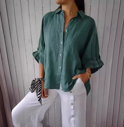 Blusa de mujer - Mezcla de algodón y lino