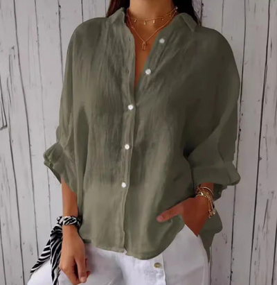 Blusa de mujer - Mezcla de algodón y lino