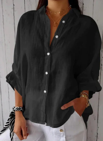 Blusa de mujer - Mezcla de algodón y lino