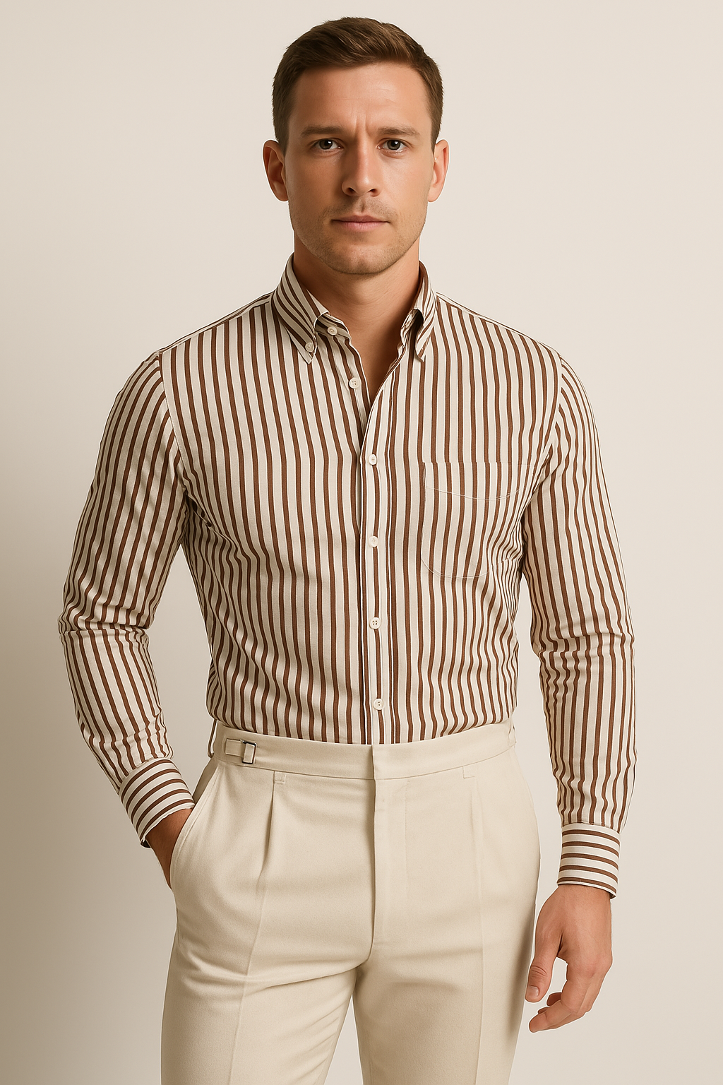 ANDRES| Camisa de manga larga a rayas.