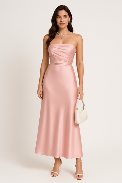 CARLA| vestido de tejido satinado, corte entallado