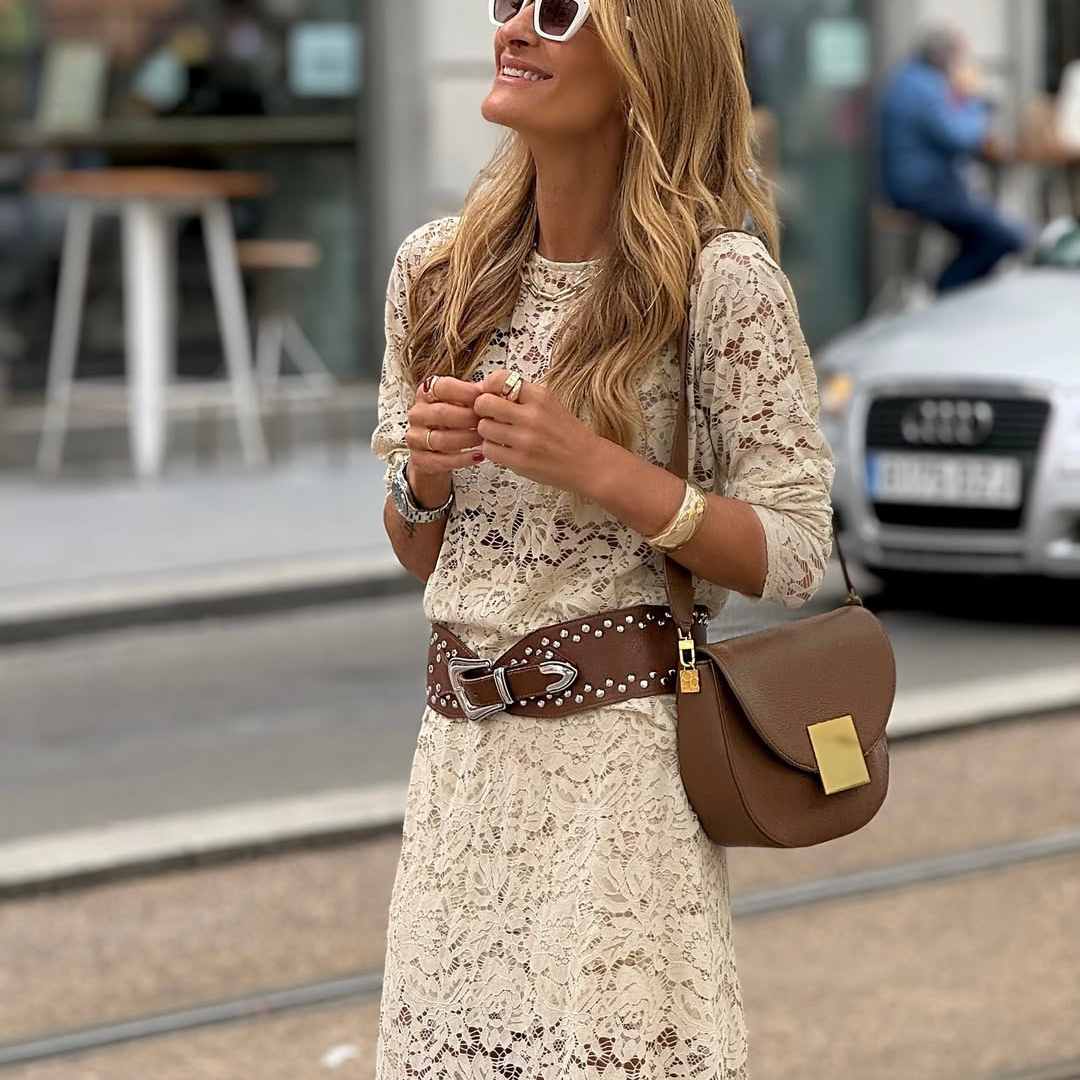 ANA| Vestido largo de encaje – Elegancia boho chic