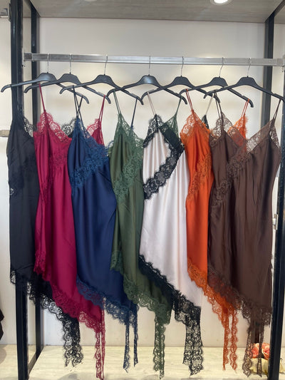 LEYLA| vestido lencero bicolor