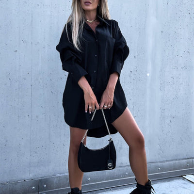 SANDRA| Blusa de mezcla ligera de algodón - Corte holgado - Manga larga con botones