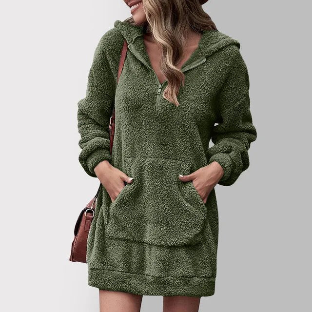 Patrina - Chaqueta holgada y cálida con capucha