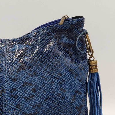 Bolso de hombro en piel de vacuno efecto serpiente