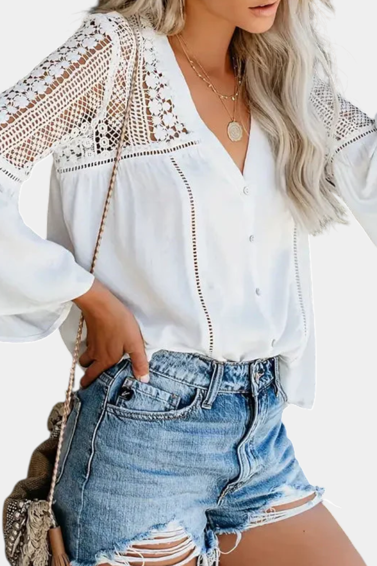 ELENA| Blusa de Encaje tejido solar
