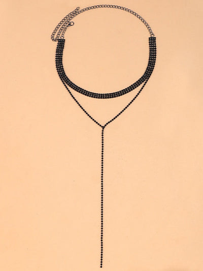 Collar geométrico moderno con piedras de imitación