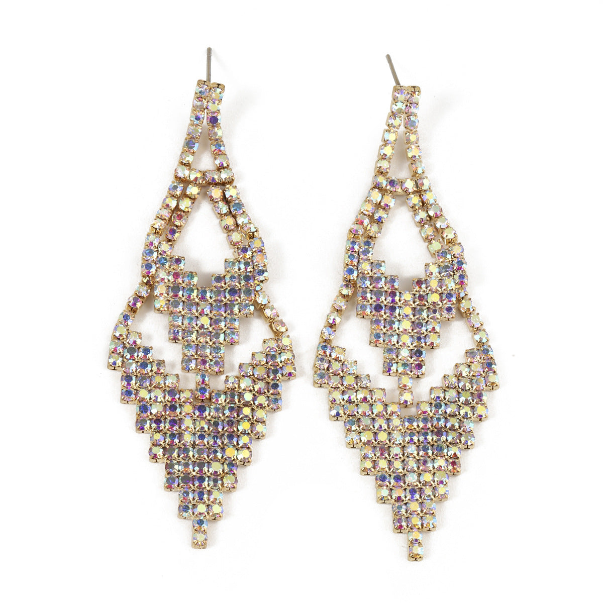 Pendientes colgantes de lujo con diamantes de imitación elegantes