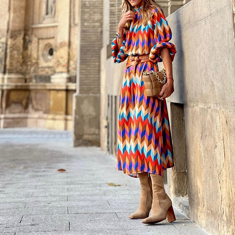 LEONOR - Vestido formal midi estampado