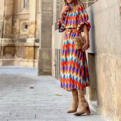 LEONOR - Vestido formal midi estampado