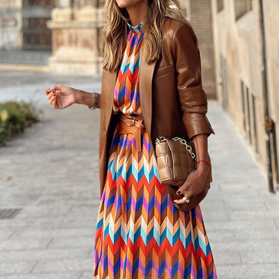 LEONOR - Vestido formal midi estampado