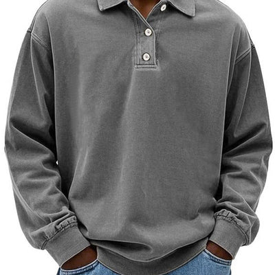 MARCOS| Polo de manga larga, corte holgado, ropa informal