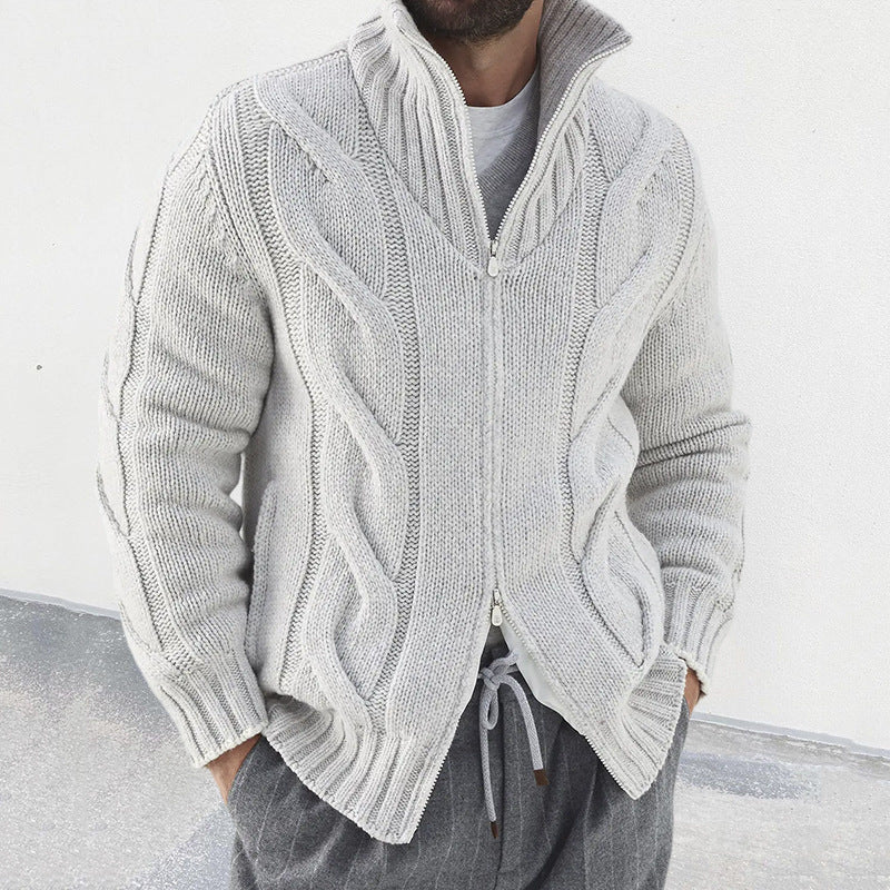 VICTOR| Cardigan mezcla de lana con cremallera.
